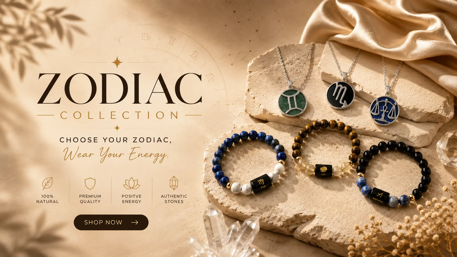 Zodiac Collection — Choose your zodiac, wear your energy.